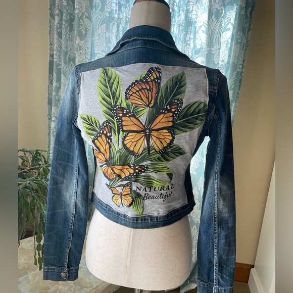Jessica Simpson Jackets & Blazers - Jessica Simpson butterfly patch jean jacket